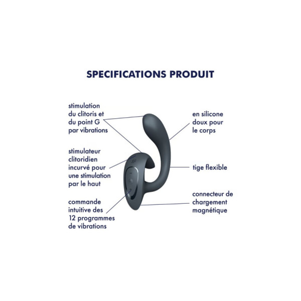 Vibromasseur Rabbit gris G For Goddess 1 Satisfyer 